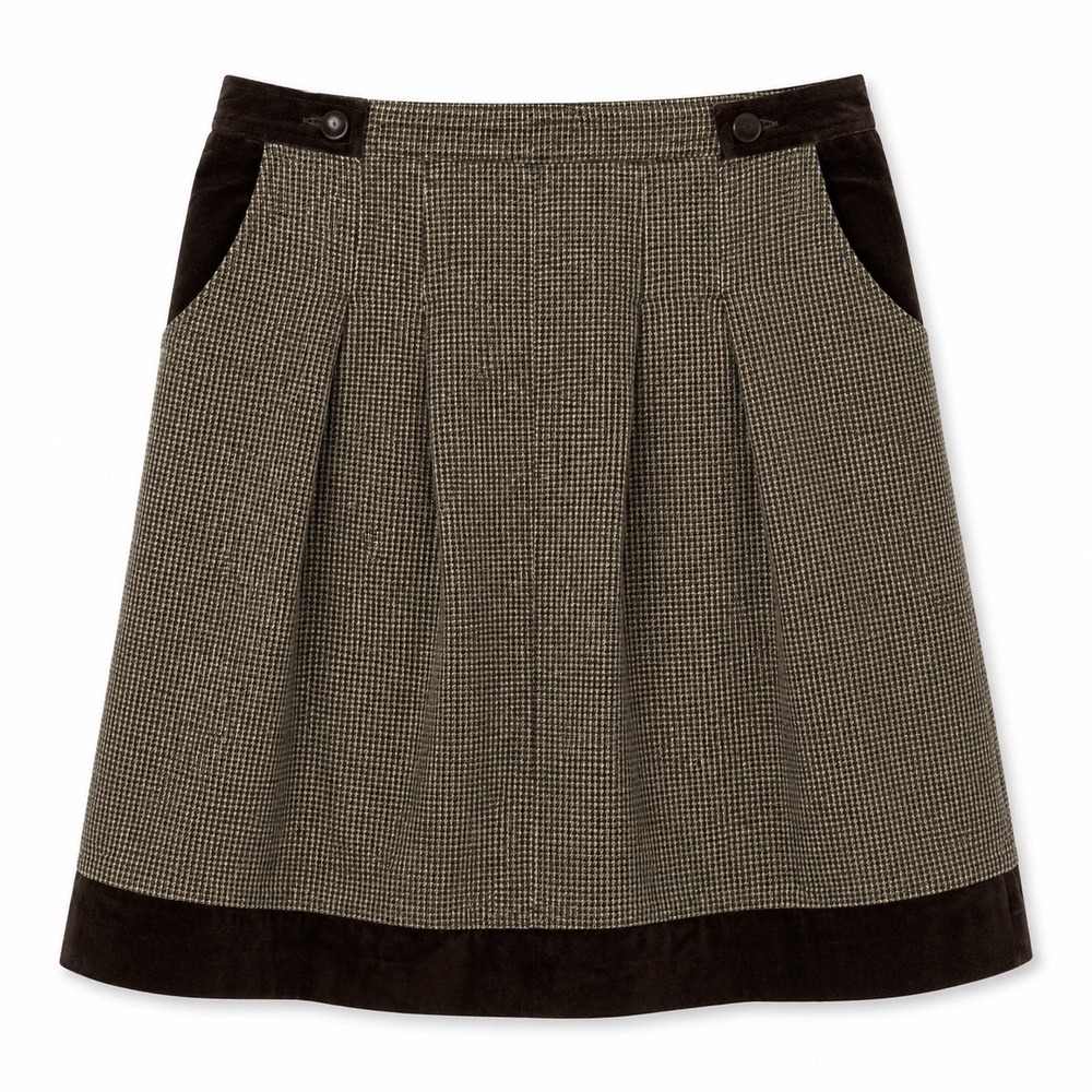 Stefanel‎ Italy Skirt Small Brown Plaid A-Line Preppy Classic